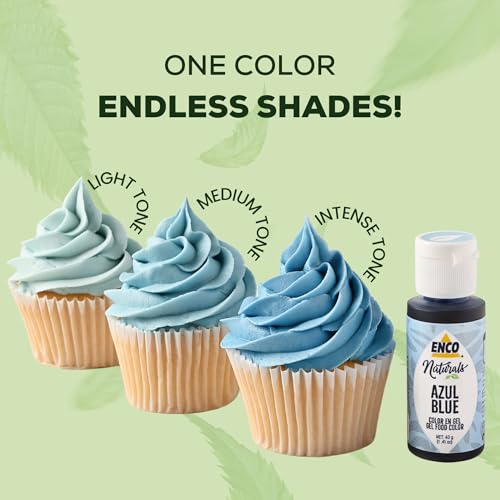 ENCO Natural Blue Food Coloring Gel - No Artificial Dyes, Vegan