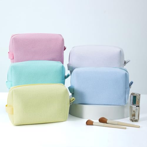 DYSHAYEN Small Waffle Makeup Bag - Travel Cosmetic Organizer