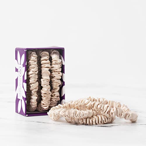 Mulberry Silk Scrunchies 3 Pack - Small Sand Color