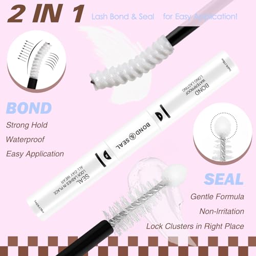 Velure Light Brown Lash Clusters Kit - 8-14mm Natural D Curl
