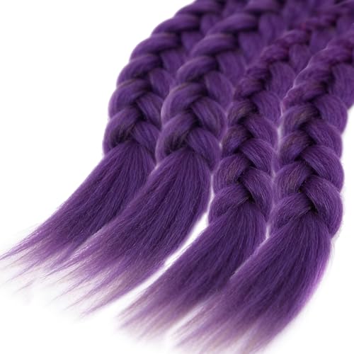 Blissource 26in Purple Pre-Stretched Braiding Hair Extensions • 4 Packs