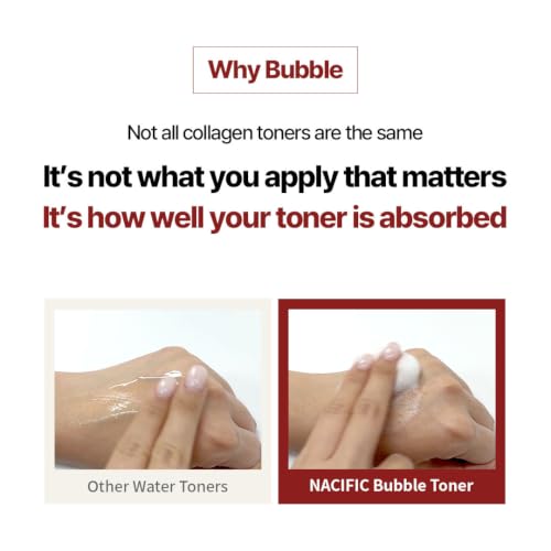 NACIFIC Rice Pepta Collagen Glow Bubble Toner 100ml - Vegan Hydrating Toner for Dry Skin