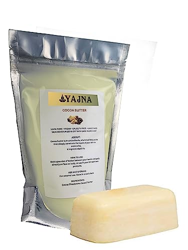 Yajna 100% Pure Organic Raw Cocoa Butter - Grade A Unrefined Moisturizer