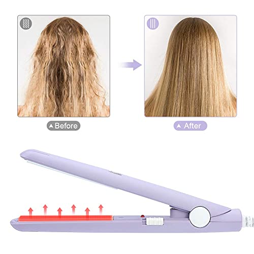 Mini Ceramic Hair Curler & Straightener - 2 in 1 Travel Flat Iron