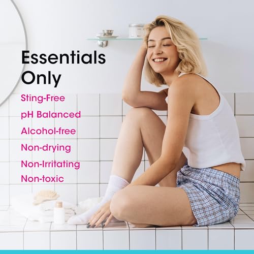 vH essentials Bikini Skin Soothing Gel with Hypochlorous Acid 3 oz. - Cools & soothes skin post-hair removal - Calms redness, pain, itch and irritation from razor bumps.