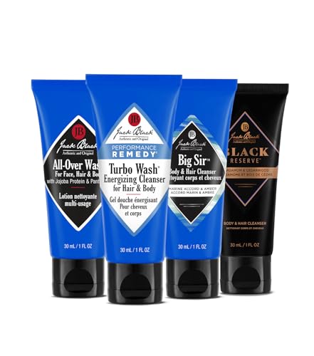 Jack Black Men's Travel Body & Hair Cleanser Set - 4 x 1 oz