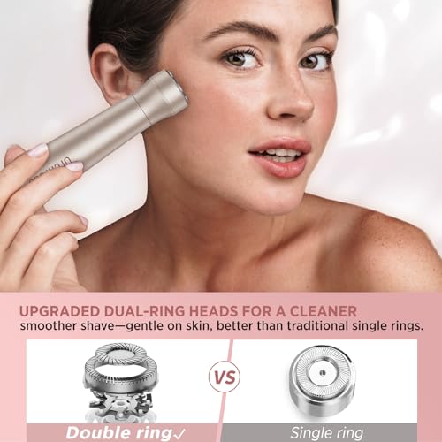 Orchrose Electric Razor for Women Rechargeable: 2-in-1 Painless Shaver for Face Legs Underarms and Bikini Area - Twist Knob Travel Lock Design