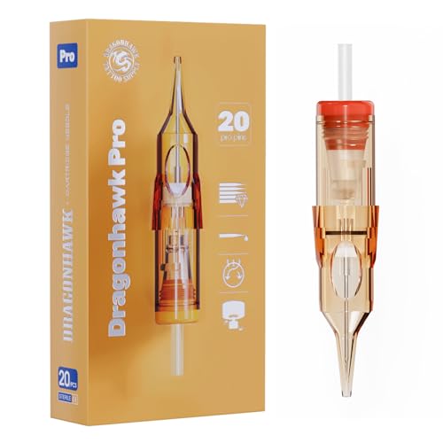 Dragonhawk Pro 1201RL Tattoo Cartridge Needles - 20PCS Round Liner for Precision Detail