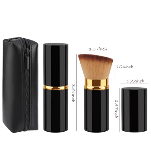 Retractable Kabuki Makeup Brush - Travel-Friendly Foundation Brush
