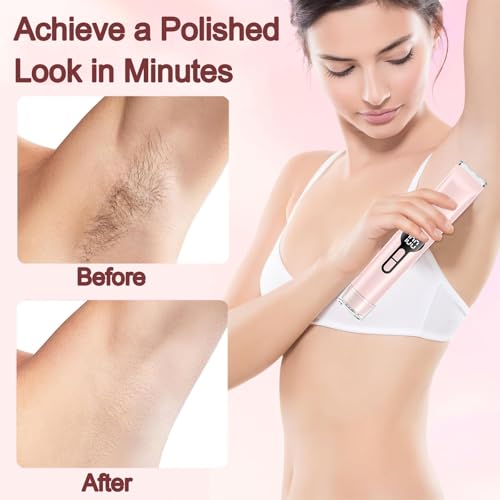 Light Pink Bikini Trimmer for Women - Electric Razor, Wet/Dry Use