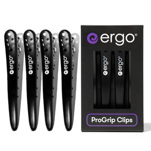 ERGO ProGrip Hair Clips for Styling – 4 Pack Alligator Sectioning Clips