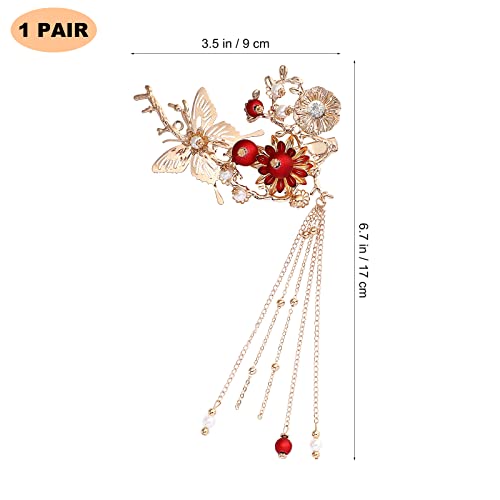 Lurrose Butterfly Tassel Hairpin - Traditional Japanese Kimono Accessory