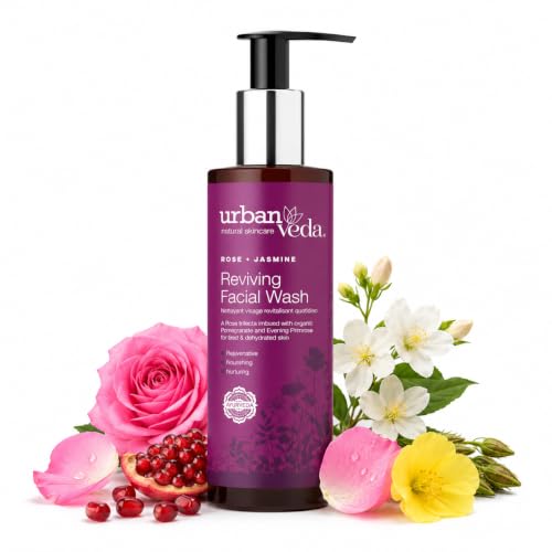 Urban Veda Rose & Jasmine Facial Wash - Hydrating Cleanser for Mature Skin - 5.1 Fl Oz