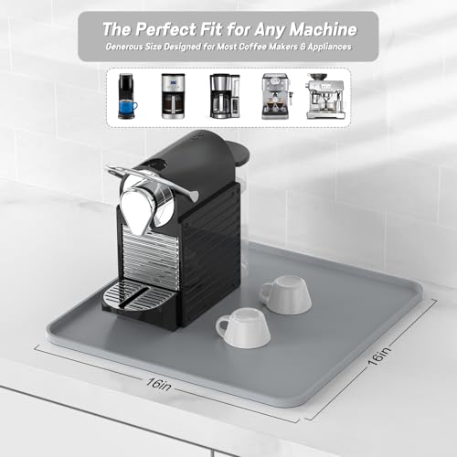 Garolue 16"x16" Silicone Coffee Mat - Waterproof & Heat Resistant