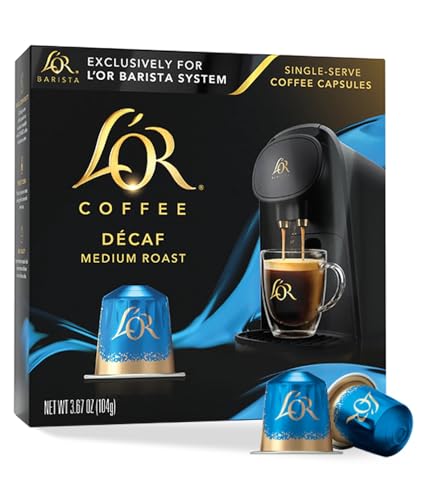 L'OR Decaf Medium Roast Coffee Pods - Compatible with BARISTA System, 30 Capsules