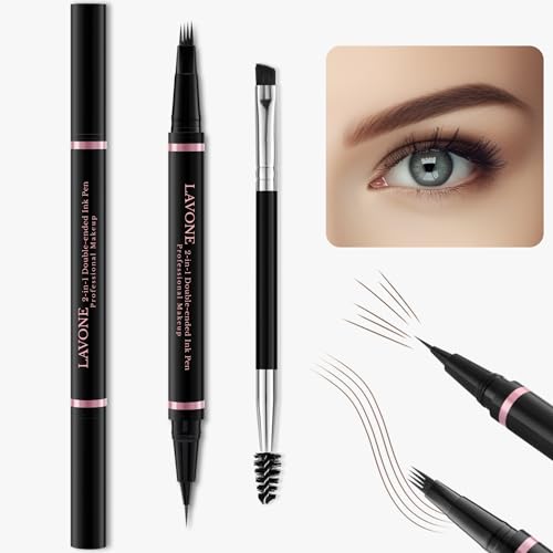LAVONE Waterproof Eyebrow Pen Kit - 4-in-1 Brow Makeup Set