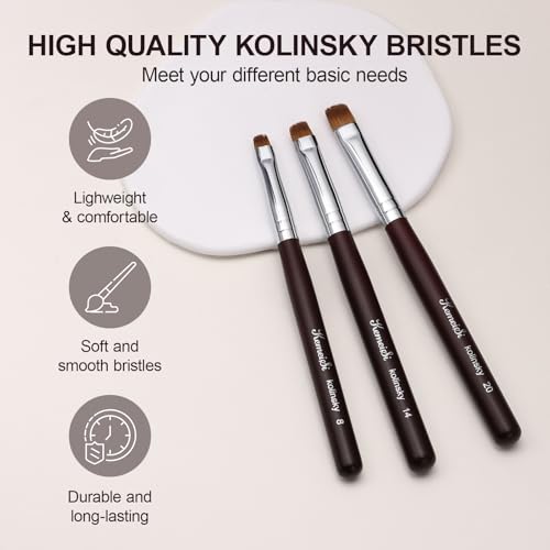 KEMEISI #12 Red Wood Nail Brush for French Tips & Clean-Up