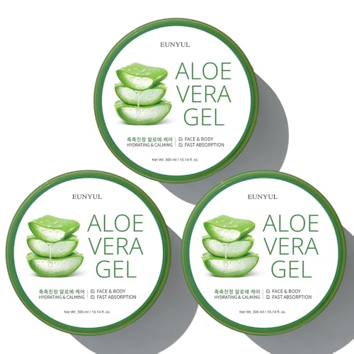 EUNYUL Aloe Vera Soothing Gel 10.14 fl oz (Pack of 3) - Hydrating & Cooling