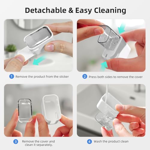 GONGQIN Grey 4 Pack Electric Toothbrush Covers Travel & Wall Mount
