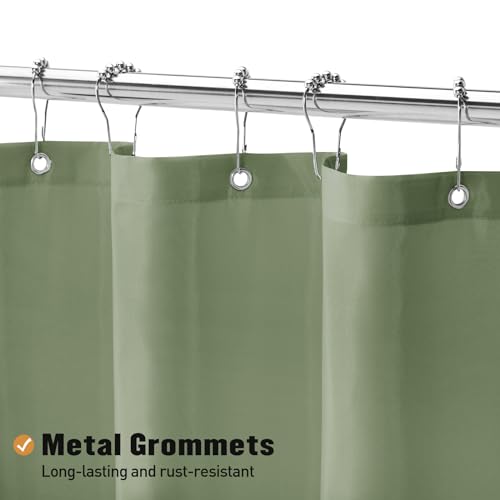 MitoVilla Sage Green Shower Curtain Liner, 36x72 Inch Waterproof Fabric