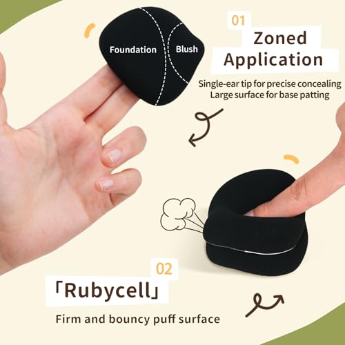 Momo's Workshop Black Cat Makeup Sponge Set - 2 Pcs with Storage Case