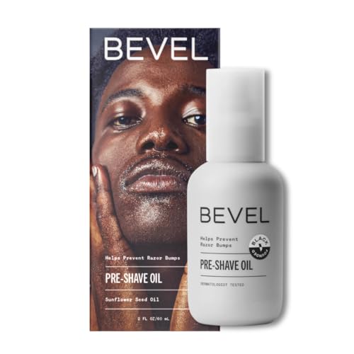 Bevel Pre Shave Oil for Men with Castor Oil, Olive Oil and Tea Tree Oil, Helps Soften Hair and Protect Skin from Irritation and Razor Burn, 2 Fl Oz