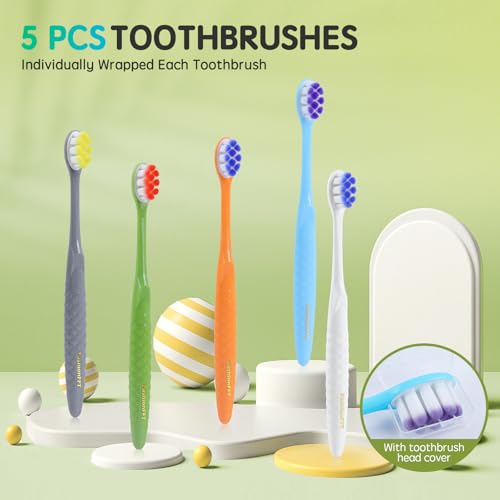 Ultra-Gentle Soft Toothbrushes for Sensitive Teeth - 5 Pack
