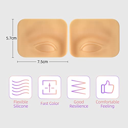 ATOMUS 3 Pairs Tattoo Practice Skin for Eyebrows & Eyeliner, Silicone Microblading Supplies
