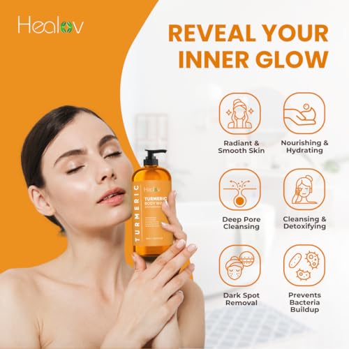 Healov Turmeric Body Wash – Natural Skin Brightening Soap