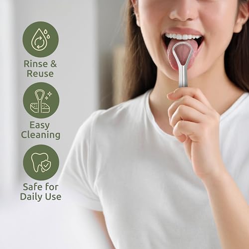 Stainless Steel Tongue Scraper Set with Travel Cases – Fresh Breath & Eco-Friendly Oral Care