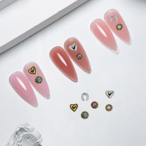 Ohmique 30 PCS 3D Western Nail Charms - Vintage Cowboy Style Nail Art