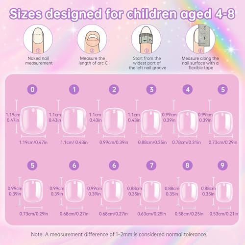 Krofaue Kids Press-On Nails - 240 Pcs Short Clear Fake Nails