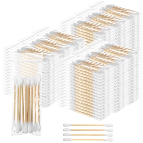 Demissle 300 Pcs Travel Cotton Swabs Individually Wrapped for Personal Care