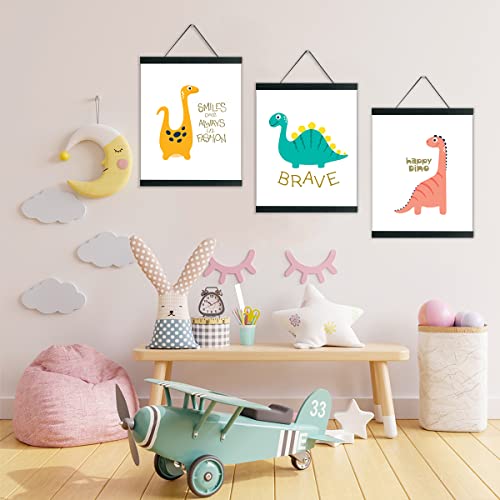 8-Inch Magnetic Poster Hanger - 3 Pack Wooden Frame Kit