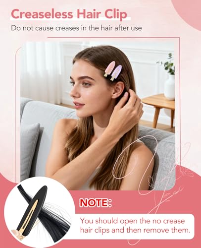 AMIZO Creaseless Hair Clips - 8 Pcs No Bend Bangs Holders