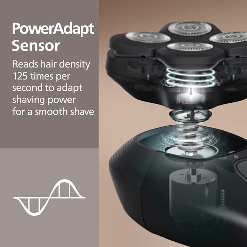 Philips Norelco Head Shaver Pro 9000 Series - Electric Shaver for Men and Women, 360¡Æ Flexing Head & ComfortCut Blades for Clean Shave, Gentle on Skin, Model HS9980/40