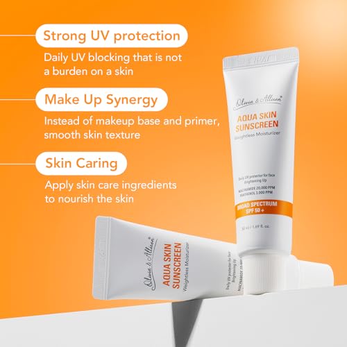 Olivia & Allison Aqua Sunscreen SPF 50+ PA++++ - Non-Sticky & Invisible