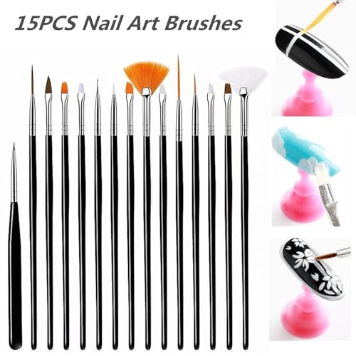 FULINJOY 21-Piece Nail Art Tool Set with Palette & Brushes