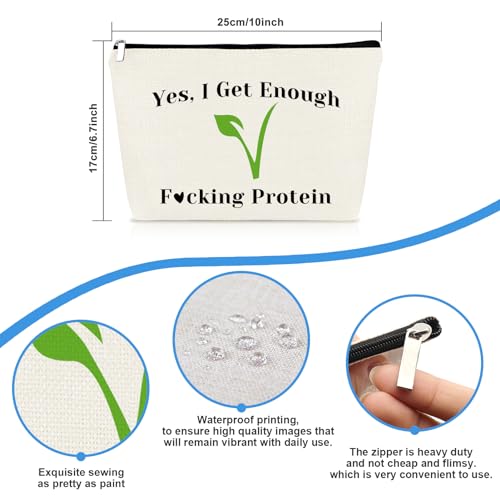 Vegetarian Lover Gift Makeup Bag - Mikela Vegan Zipper Pouch