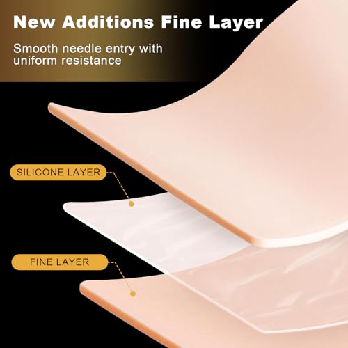 Jconly 3mm Thick Tattoo Practice Skin - 10 Pack Double-Sided Silicone Sheets