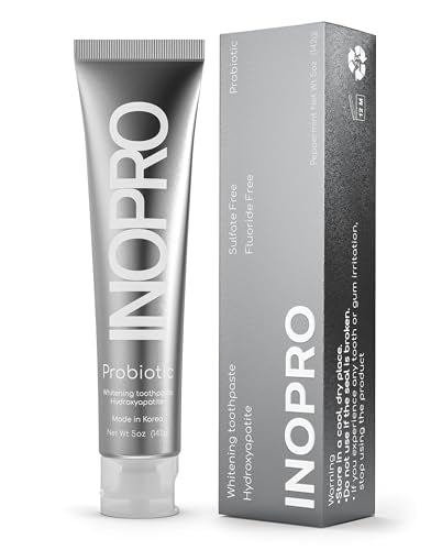 INOPRO Whitening Hydroxyapatite Toothpaste - Fluoride Free, Sensitive Teeth Relief, 5oz