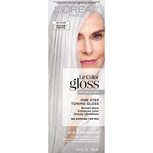 L'Oreal Paris Le Color Gloss One Step Toning Hair Gloss Kit - Silver White, 4 Fl Oz