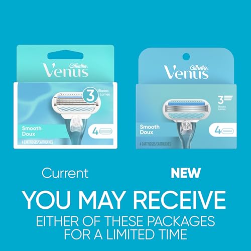 Gillette Venus Original Women's Razor Blade Refills, 3-Blade, 4 Count