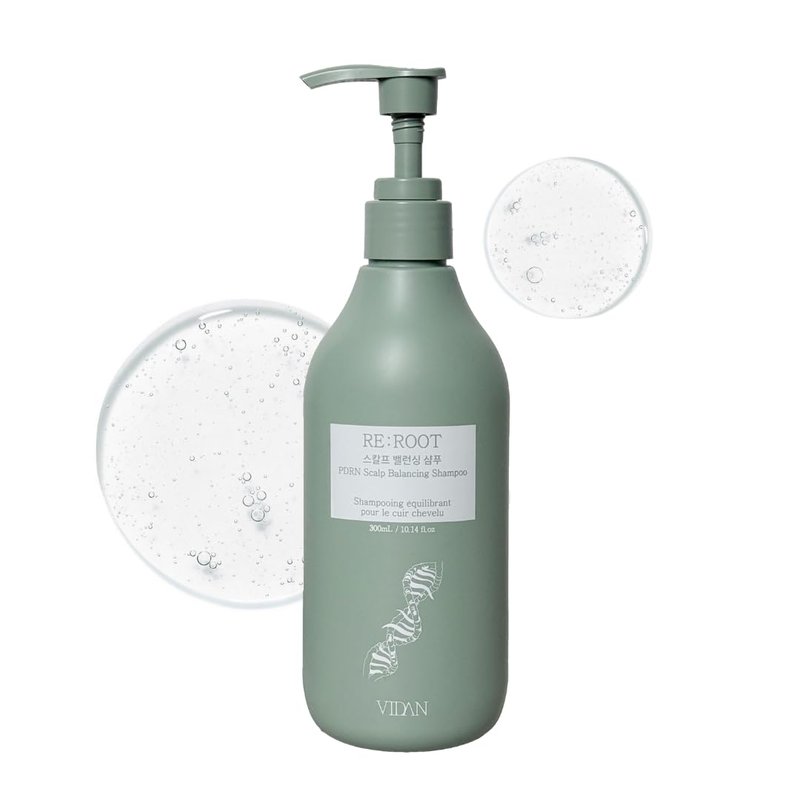 VIDAN RE:ROOT PDRN Scalp Balancing Shampoo, Korean Volumizing Shampoo & Repair for Thinning Hair, Cooling Menthol for Sensitive Scalp (10.14 Fl Oz)