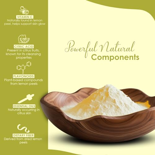 Lemon Peel Powder for Skin & Hair Care - 100% Natural, Vegan, 227g