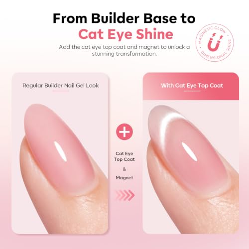 Builder Nude Cat Eye Gel Top Coat & Magnet Set - Modelones 5 Colors Builder Nail Gel