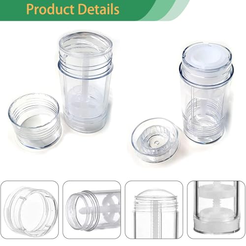 4 Pack 75ml Refillable Clear Deodorant Stick Containers - DIY Cosmetic Bottles