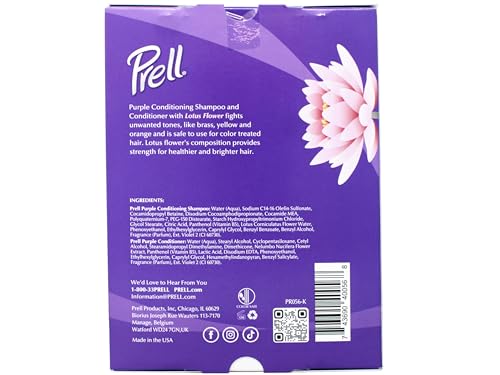 Prell Purple Shampoo and Conditioner Set for Blonde, Gray & Silver Hair