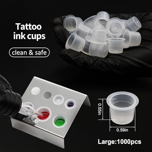 Large Tattoo Ink Caps - 1000pcs Disposable Pigment Cups by Autdor