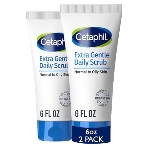 Cetaphil Exfoliating Face Wash 6oz (Pack of 2) - Gentle Daily Scrub for Sensitive Skin